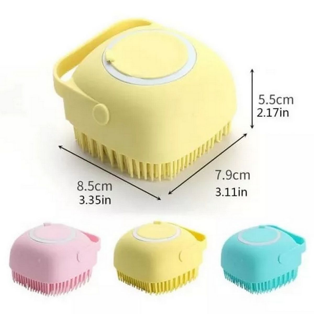 DAYOSHOP - Cepillo Masajeador Silicona Ducha Con Dispensador Shampoo