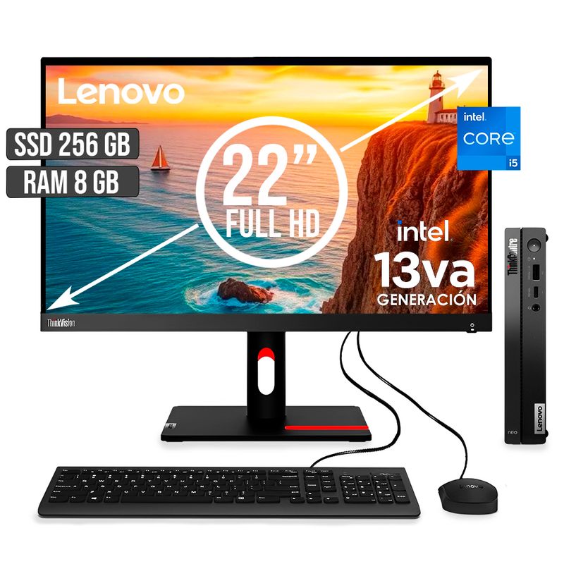LENOVO - COMPUTADOR LENOVO THINKCENTRE TINY INTEL CORE I5-13420H SSD 256GB RAM 8GB LED22