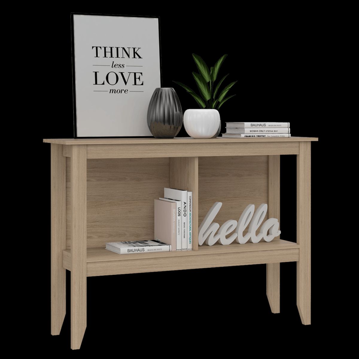 RTA DESIGN - Mesa Auxiliar Sarume Beige con Entrepaño Doble y Amplia Superficie ZF