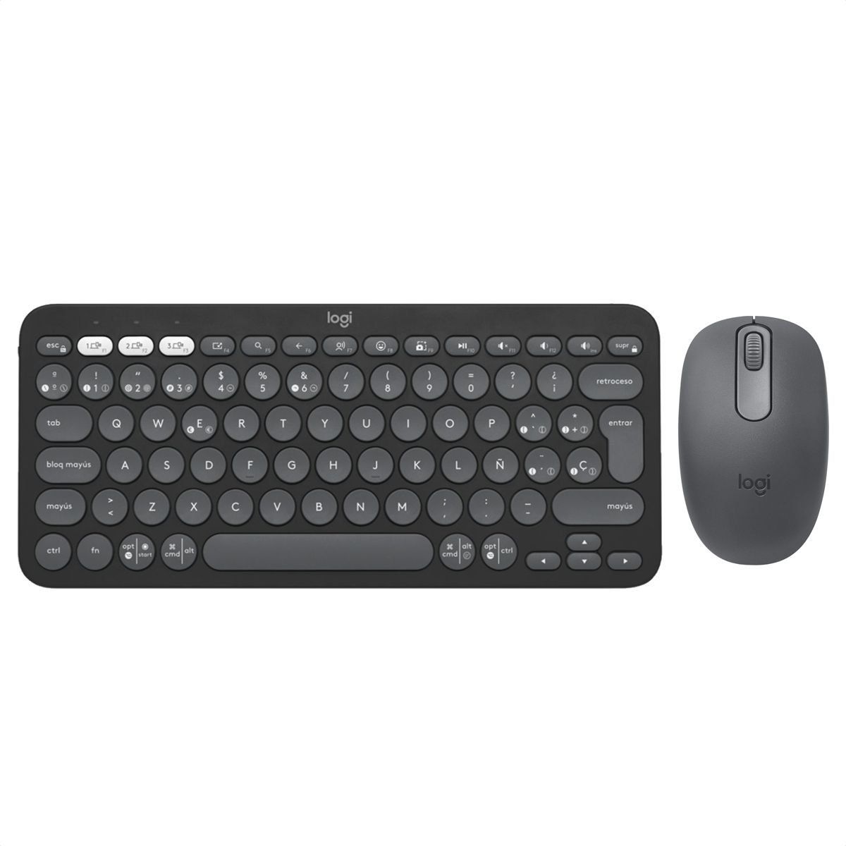 LOGITECH - Combo Bluetooth Logitech Teclado K380S + Mouse M196 Grafito