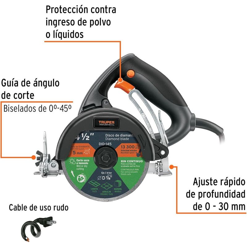 GENERICO - Truper CAZ-EL-4-1/2N2, Cortador de azulejos eléctrico, 4-1/2"