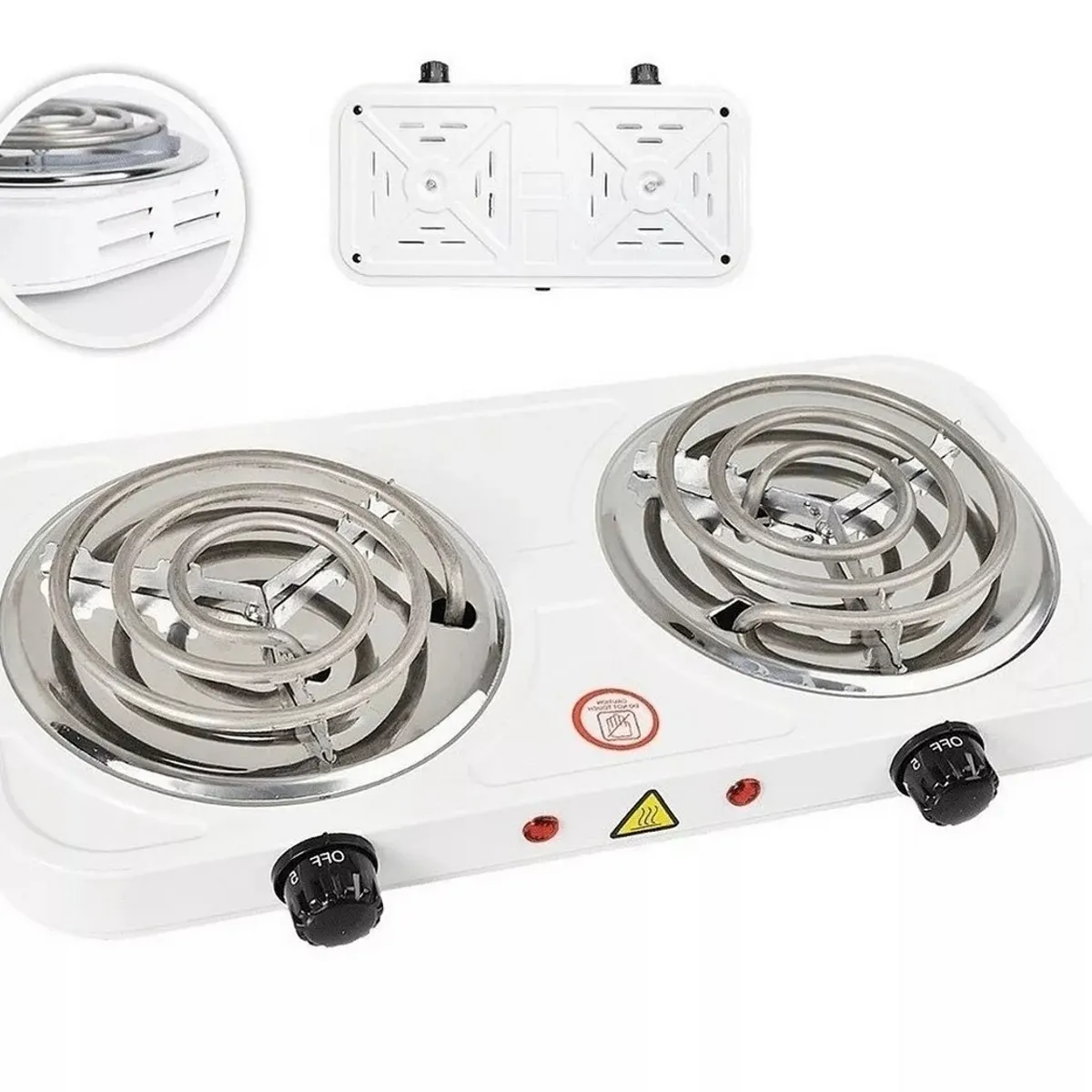 DAYOSHOP - Estufa Eléctrica 2 Puestos 5 Niveles De Temperatura 2000w
