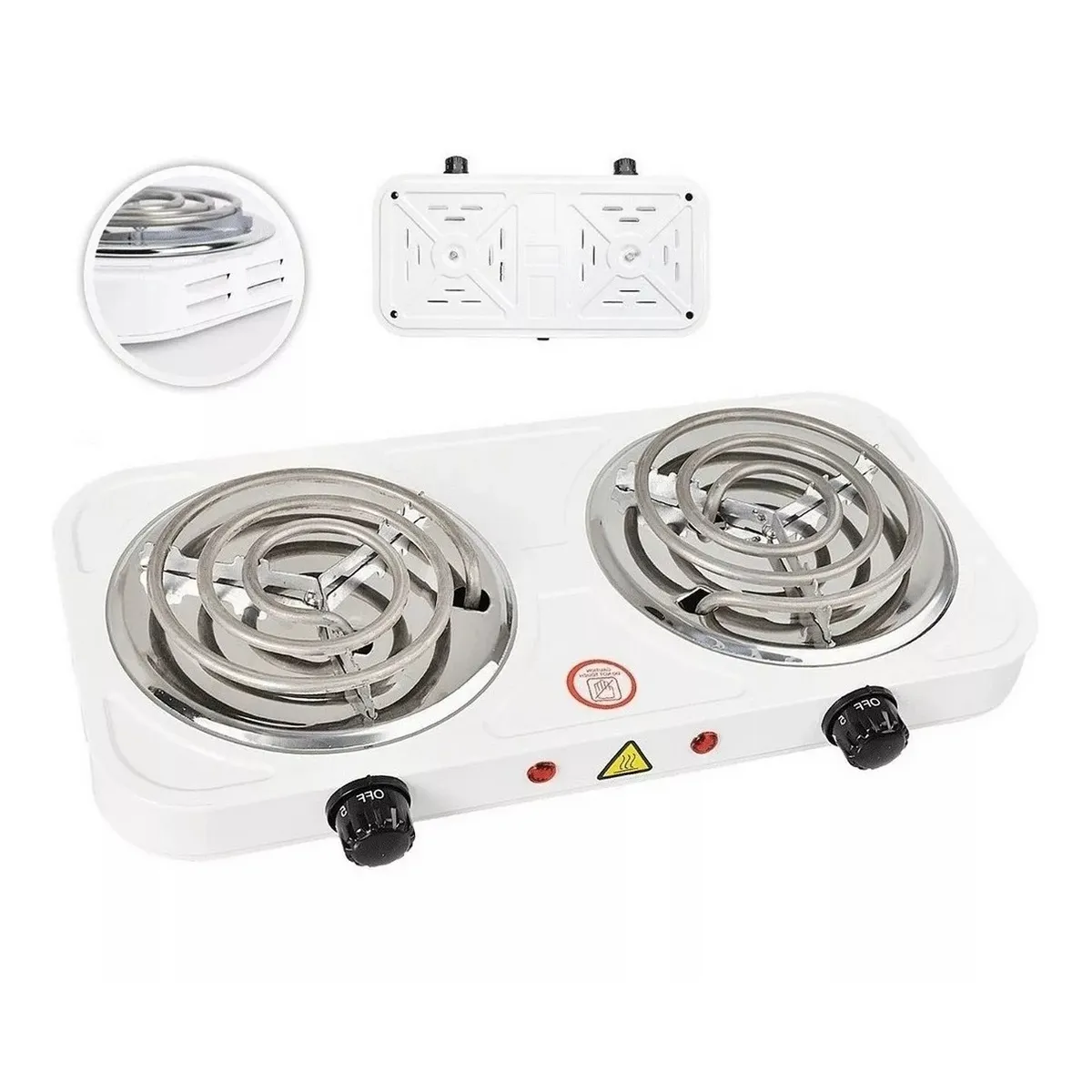 DAYOSHOP - Estufa Eléctrica 2 Puestos 5 Niveles De Temperatura 2000w