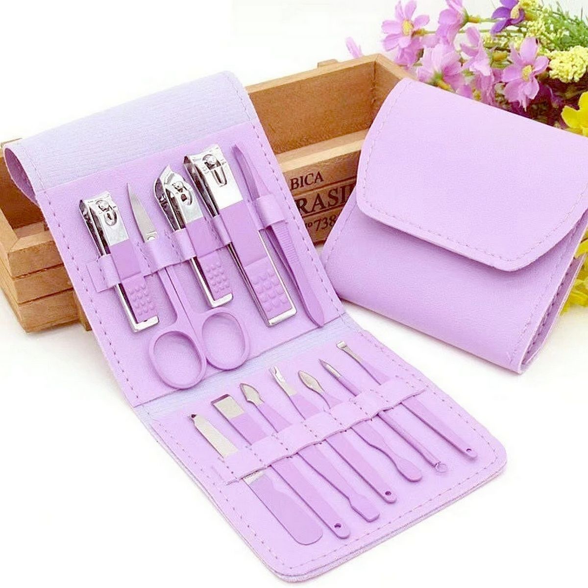 DAYOSHOP - Estuche Set Manicure Pedicure Kit Cortauñas 12 Piezas