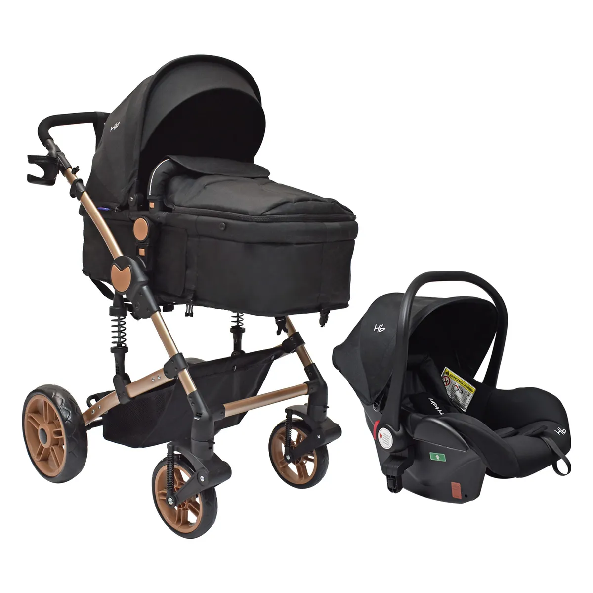HAPPY BABY - Coche Bebe Travel system Gadi Happy Baby Negro