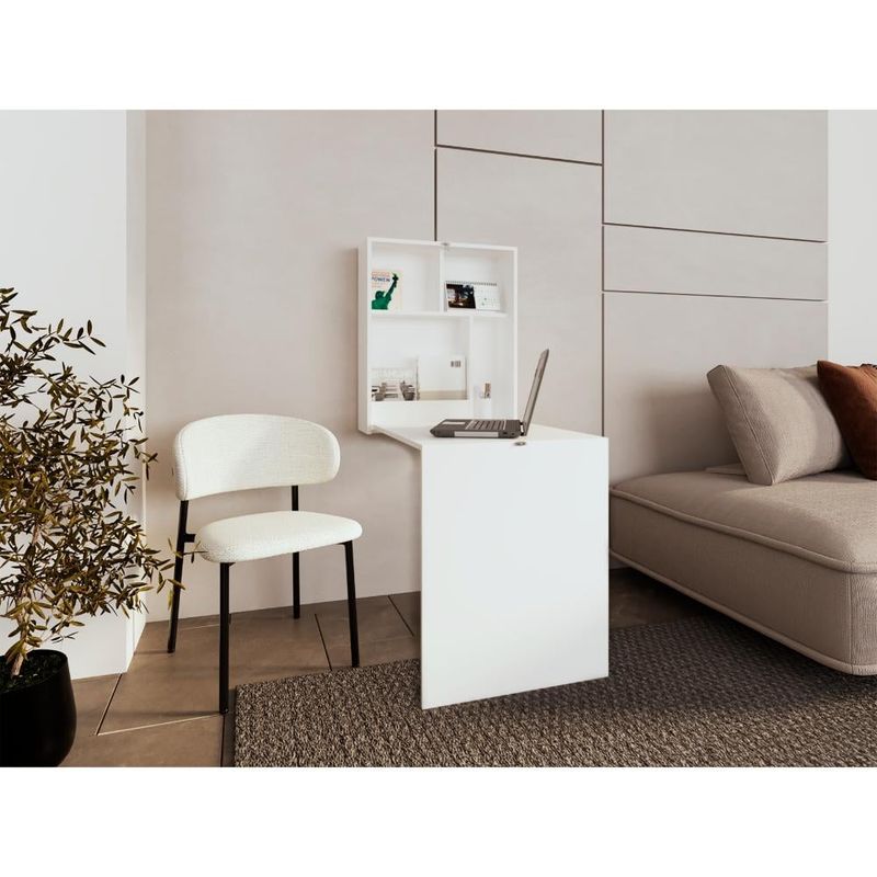 RTA DESIGN - Escritorio Plegable Kaplan Blanco moderno Ahorrador de espacio ZF