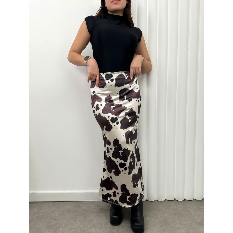 WANAAWAA - FALDA JESIKA SATIN COW PRINT