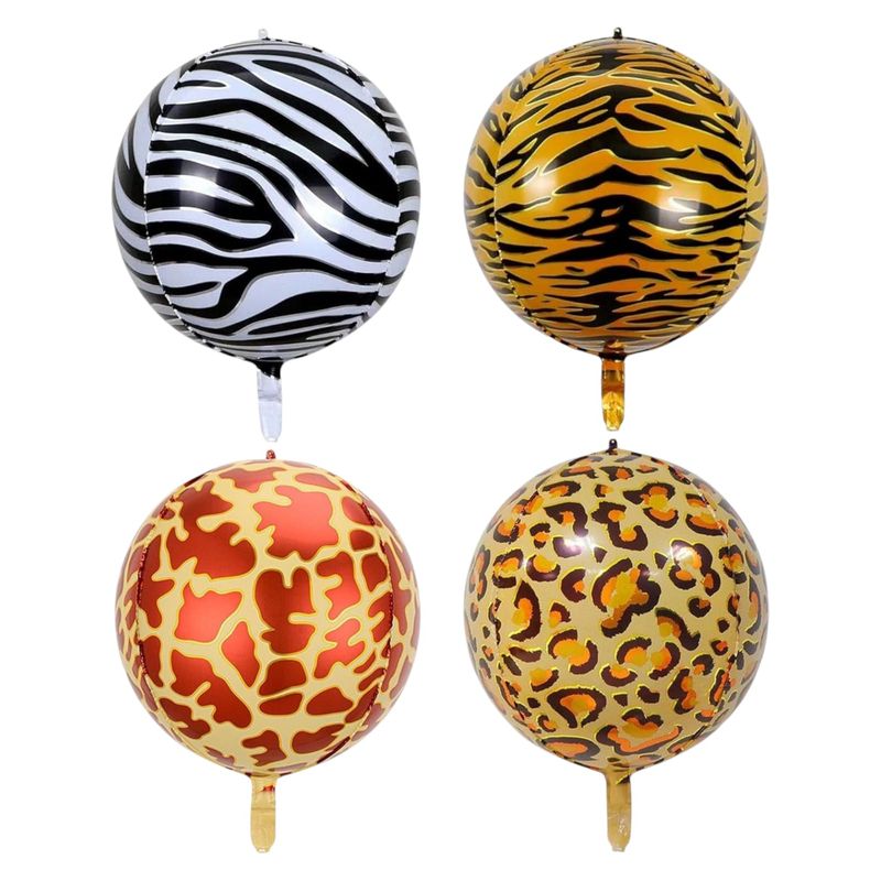 GENERICO - Globos Metalizados animal print tigre Fiesta Decoracion x4