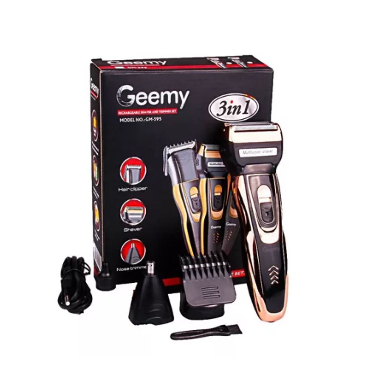 GEMEI GEEMY - GEEMY  Máquina De Afeitar 3 En 1 Geemy GM-595 Intercambiable