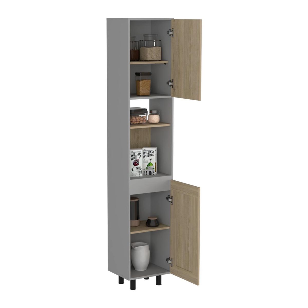RTA DESIGN - Alacena Kazán Beige y Gris con Dos Puertas y Entrepaños