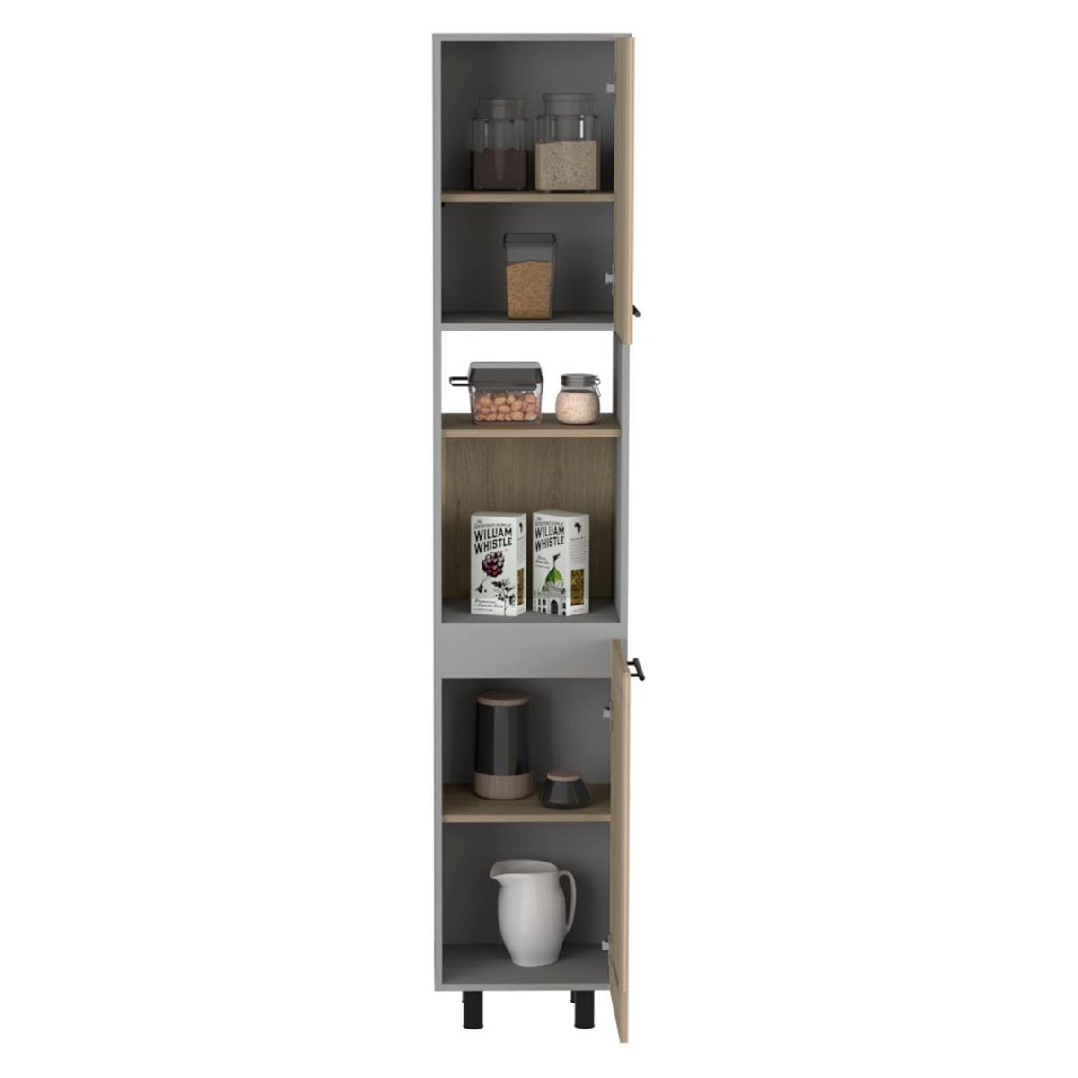 RTA DESIGN - Alacena Kazán Beige y Gris con Dos Puertas y Entrepaños