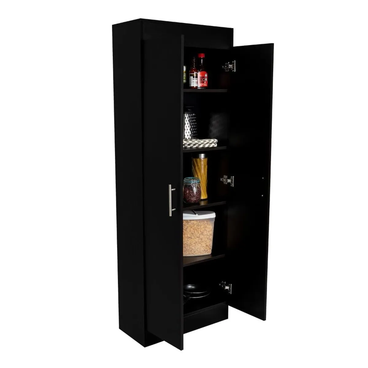 RTA DESIGN - Alacena Barlovento Wengue con Cinco Entrepaños y Dos Puertas Batientes