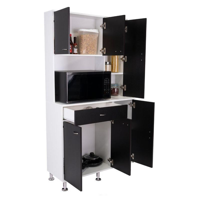 RTA DESIGN - Alacena Huzy Wengue y Blanco con Amplia Capacidad de Almacenamiento