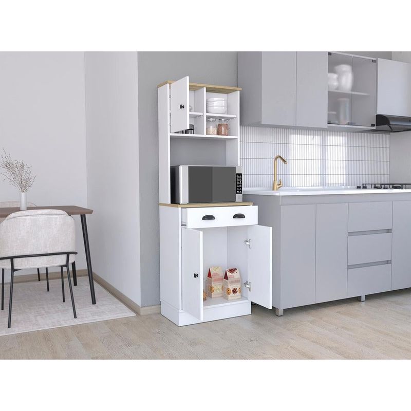 RTA DESIGN - Alacena Almena Blanco Duqueza y Macadamia con puertas y gran capacidad de almacenaje ZF