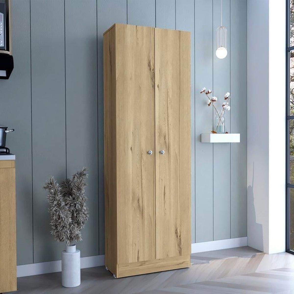 RTA DESIGN - Alacena Multiusos Benna Cafe Claro y Wengue con Cuatro Entrepaños ZF