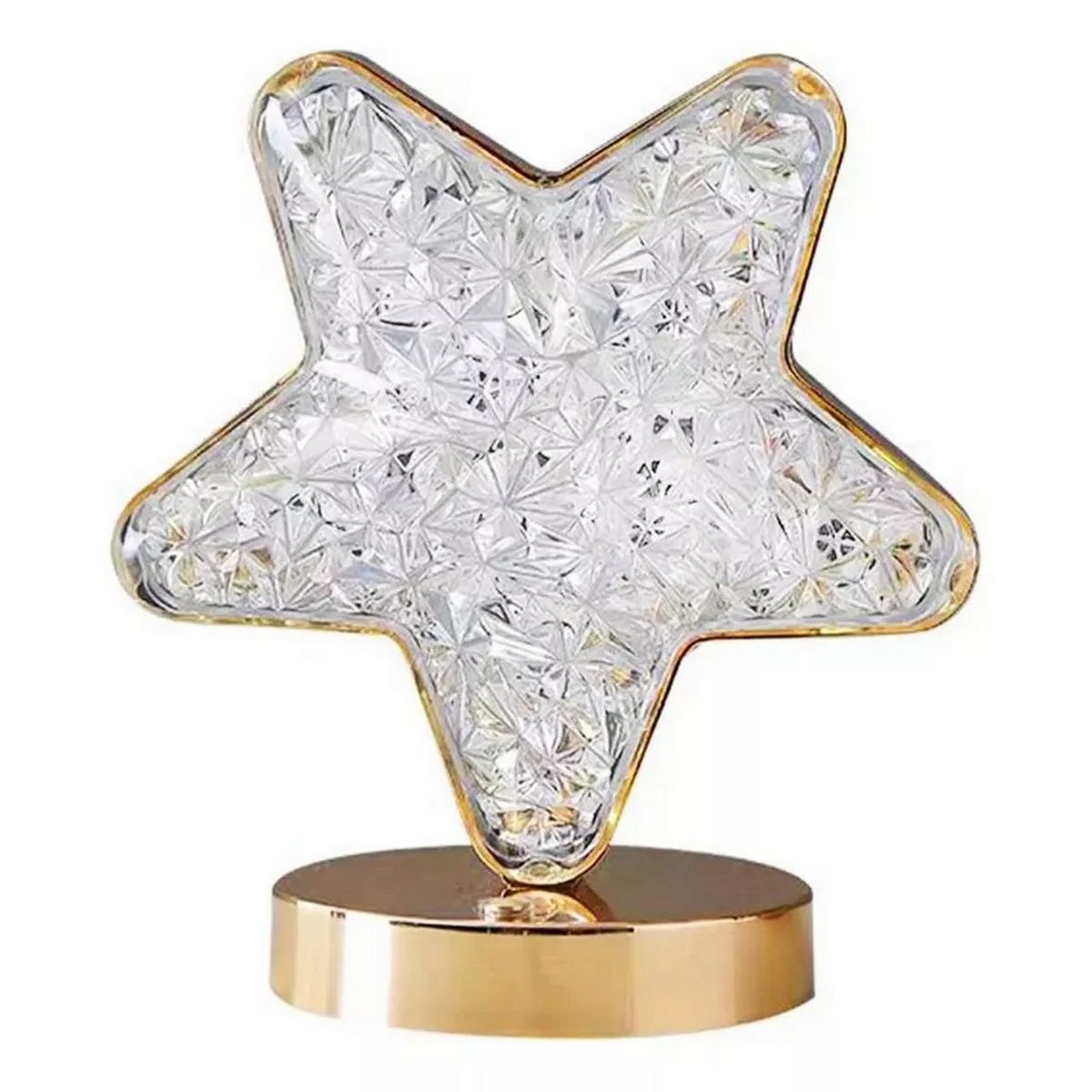 DAYOSHOP - Lámpara De Mesa Recargable Estrella Tactil Luz Calida Mixta