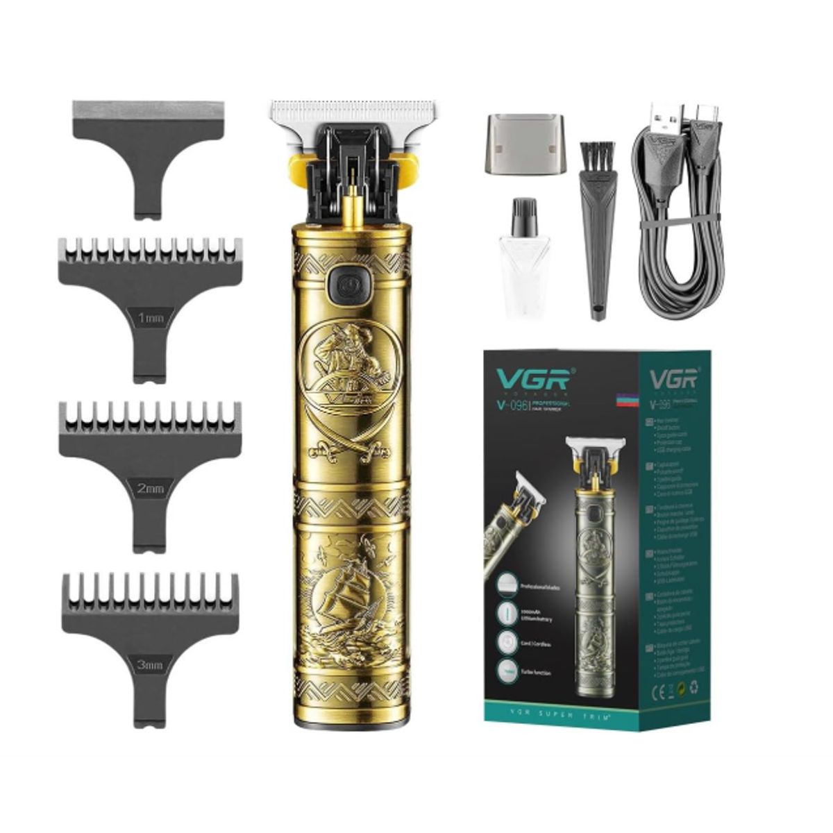 VGR - VGR 096 Máquina Afeitadora VGR-096 Cortadora Cabello Inalámbrica Profesional