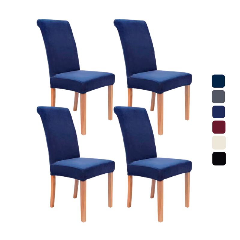 KARYTEX - Funda Protector Silla Comedor Elástico Completo Azul Oscuro x4 Puestos