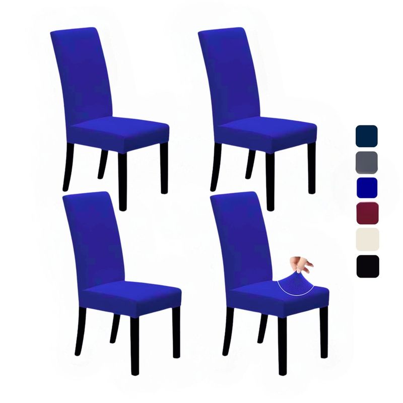 KARYTEX - Funda Protector Silla Comedor Elástico Completo Azul Rey x4 Puestos