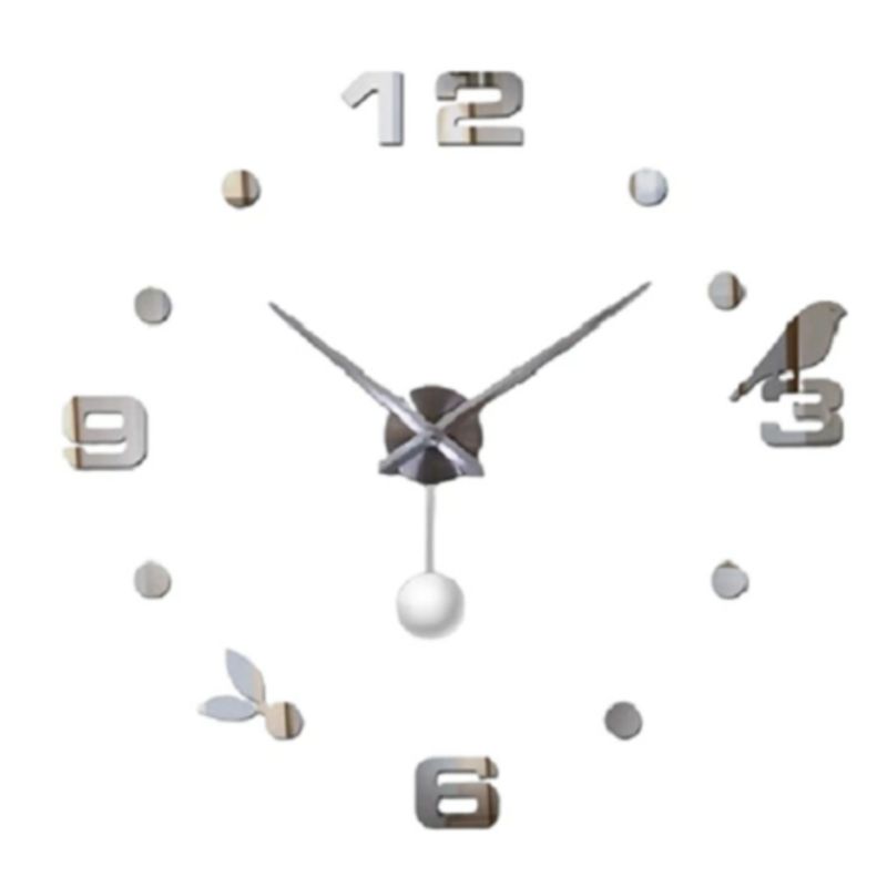 GENERICO - Reloj 3d Decoración Pared Adhesivo Silencioso Efecto Espejo