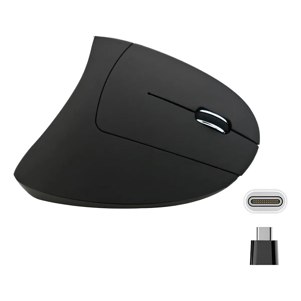 JALTECH - Mouse Ergonómico Vertical Inalámbrico Recargable con 5 Botones Tipo C