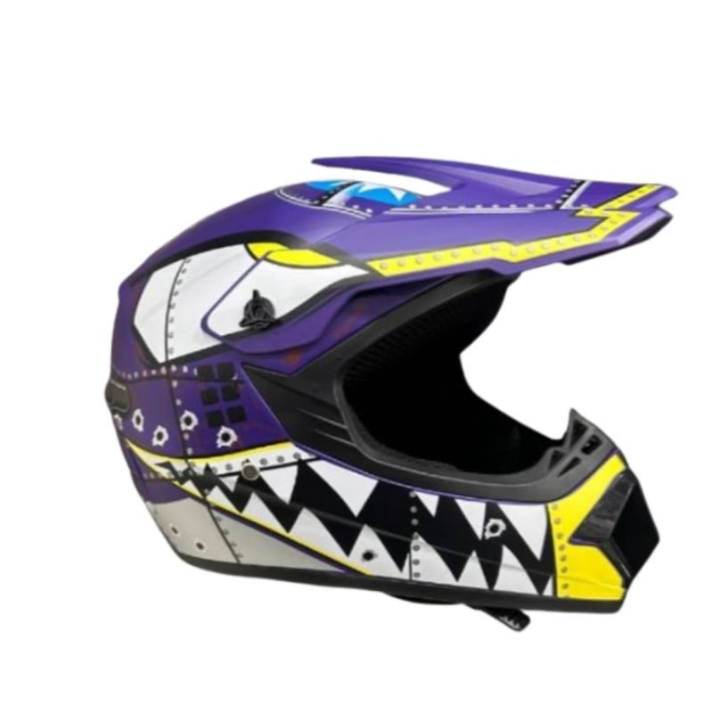 GENERICO - Casco Tipo Cross Para Niños Y Niñas Proteccion Pista
