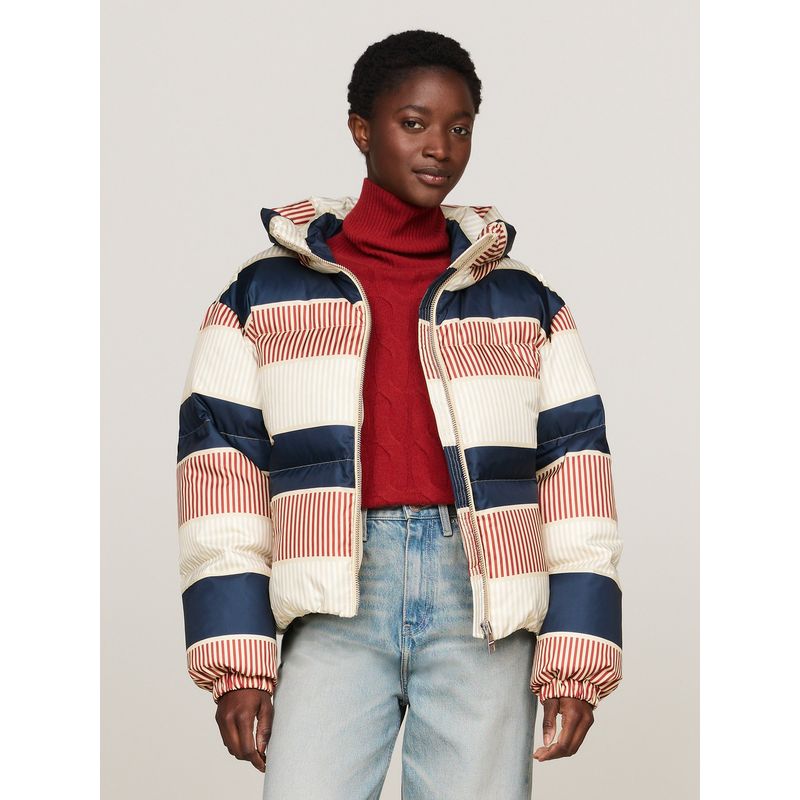 TOMMY HILFIGER - Chaqueta multicolor acolchada con estampado distintivo Tommy Hilfiger