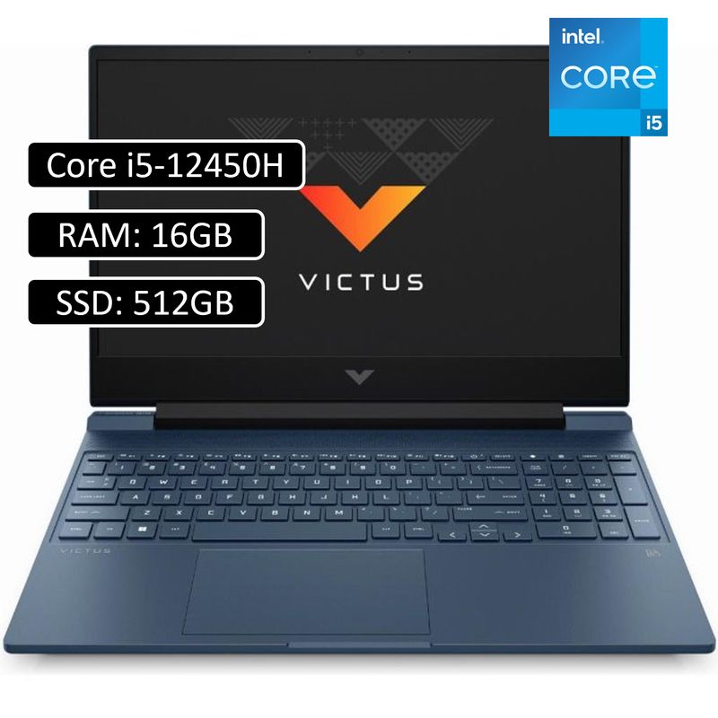 HP - PORTATIL HP VICTUS 15 INTEL CORE I5-12450H RAM 16GB SSD 512GB RTX 3050 4GB
