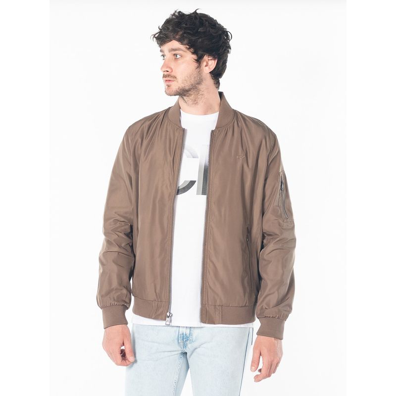 CALVIN KLEIN - Chaqueta Café Con Cremallera Para Hombre Calvin Klein