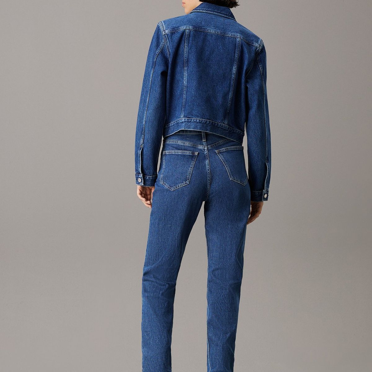 CALVIN KLEIN - Chaqueta azul denim cropped de los años 90 Calvin Klein