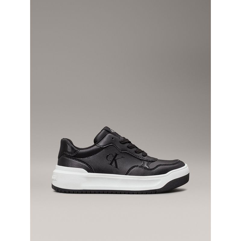 CALVIN KLEIN - Tenis negro low cut con cordones para niñas Calvin Klein
