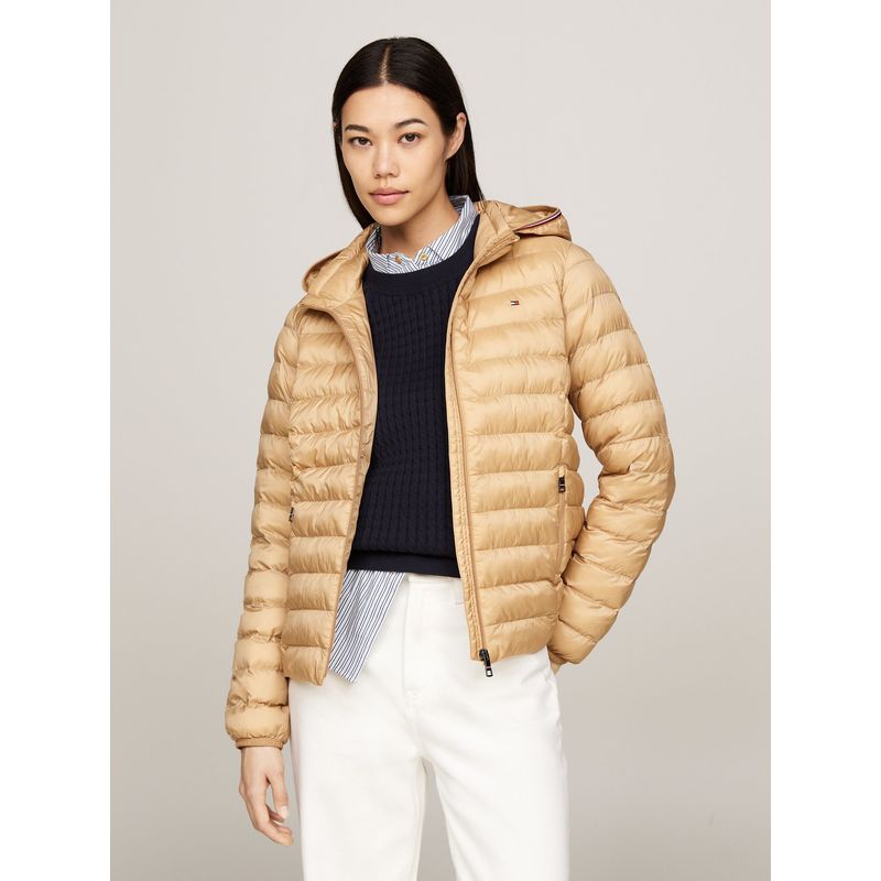 TOMMY HILFIGER - Chaqueta beige acolchada ligera Global Stripe Tommy Hilfiger