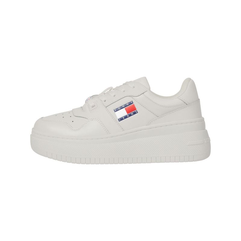 TOMMY HILFIGER - Tenis beige deportivas de plataforma retro Tommy Hilfiger