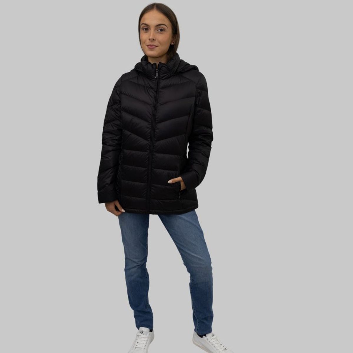 CALVIN KLEIN - Rompe negro viento acolchado plegable Calvin Klein