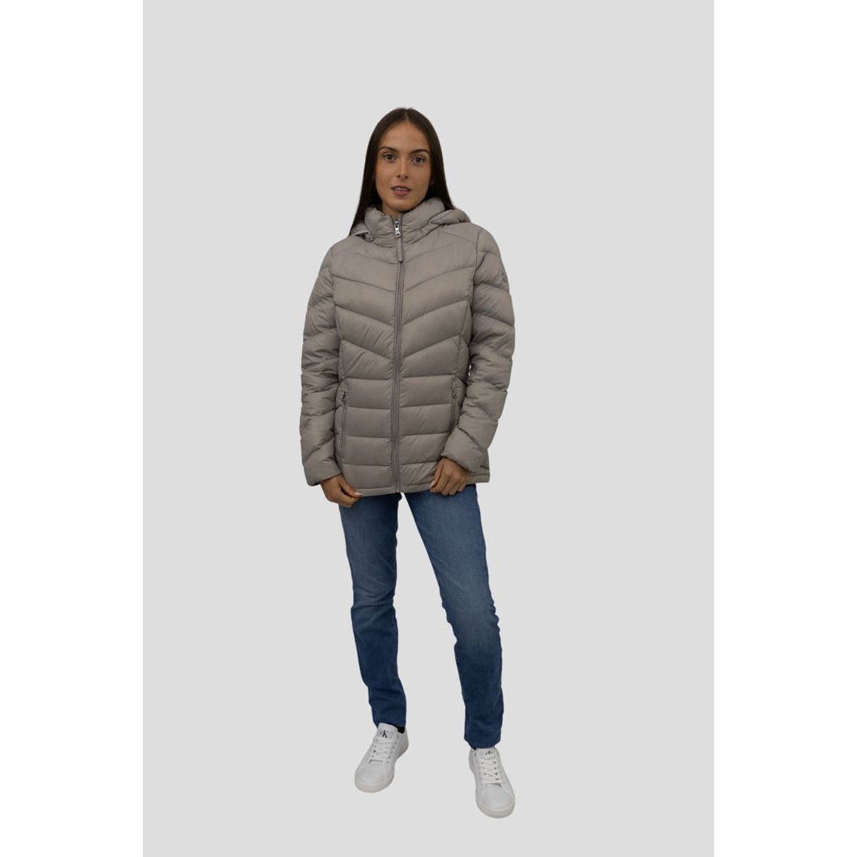 CALVIN KLEIN - Rompe beige viento acolchado plegable Calvin Klein