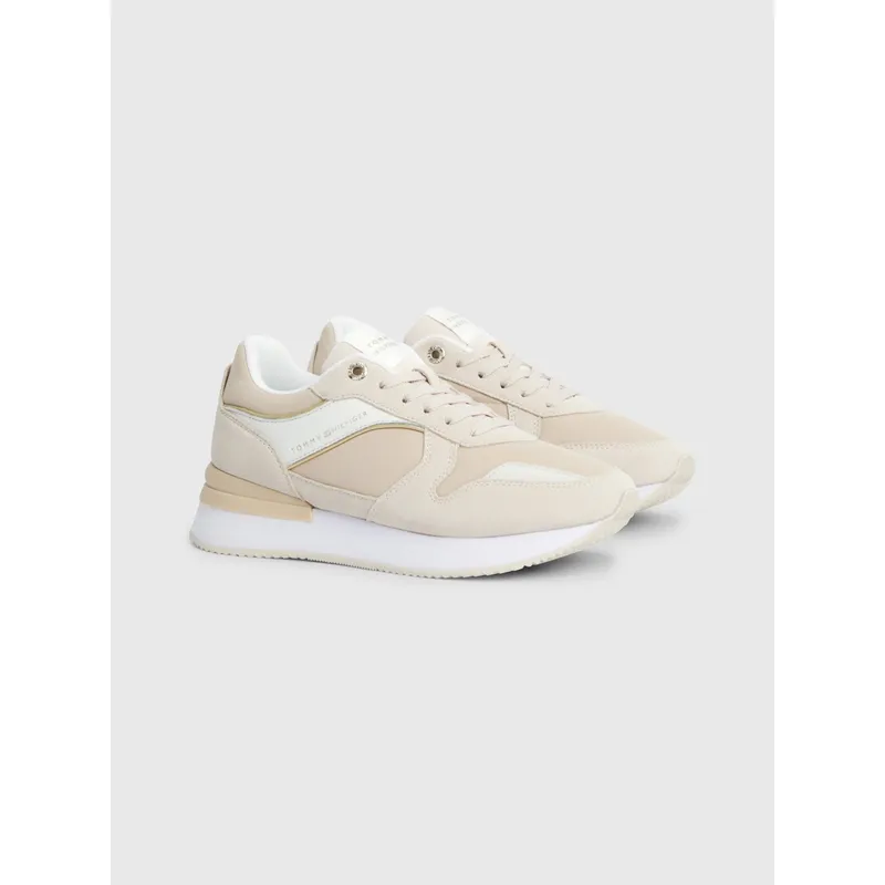 TOMMY HILFIGER - Tenis beige de running elevated medias Tommy Hilfiger