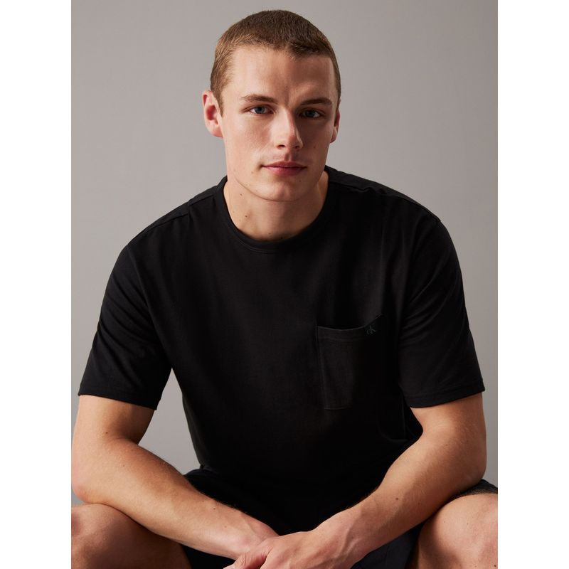 CALVIN KLEIN - Camiseta Negra Para Dormir Confort  Calvin Klein