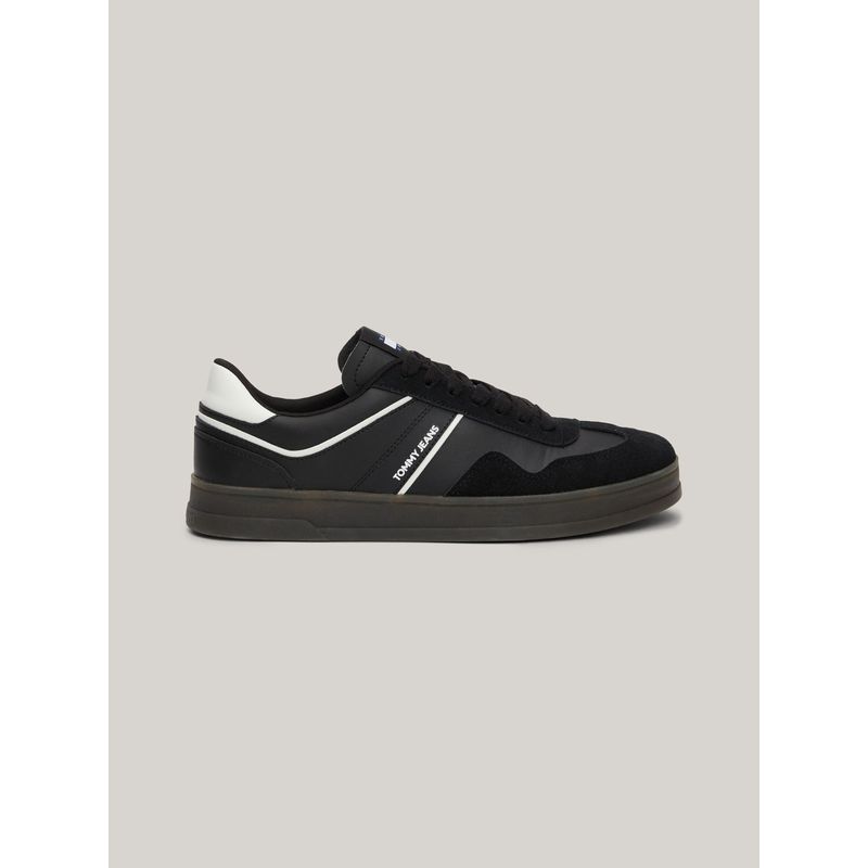 TOMMY HILFIGER - Tenis negro cupsole retro de ante Tommy Hilfiger