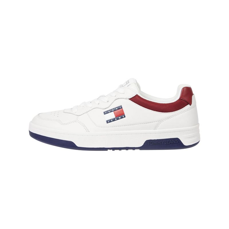 TOMMY HILFIGER - Tenis negro de cuero color block Tommy Hilfiger