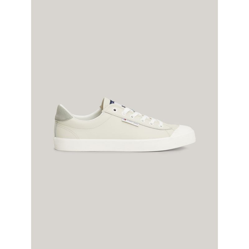TOMMY HILFIGER - Tenis beige Essential de Cuero reforzadas Tommy Hilfiger