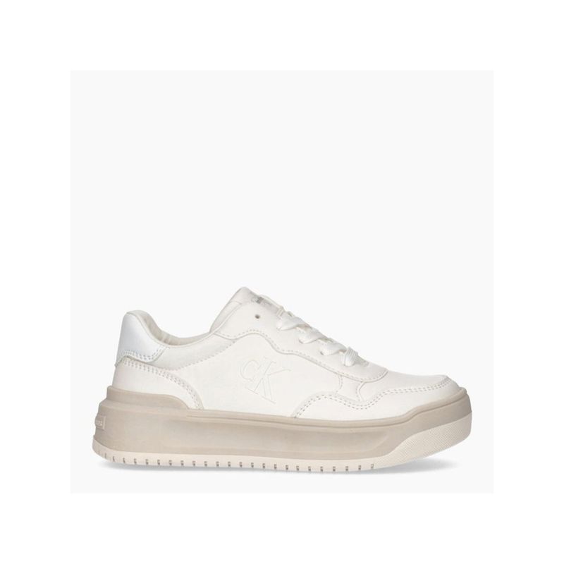 CALVIN KLEIN - Tenis blanco low cut con cordones para niñas Calvin Klein
