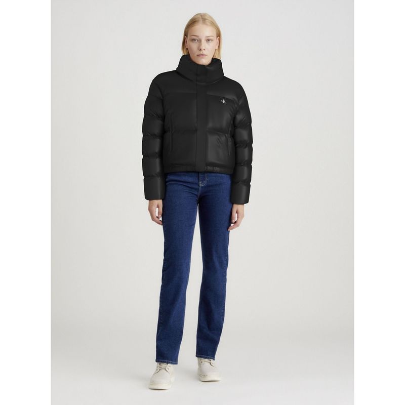 CALVIN KLEIN - Chaqueta negra de plumas cropped Calvin Klein