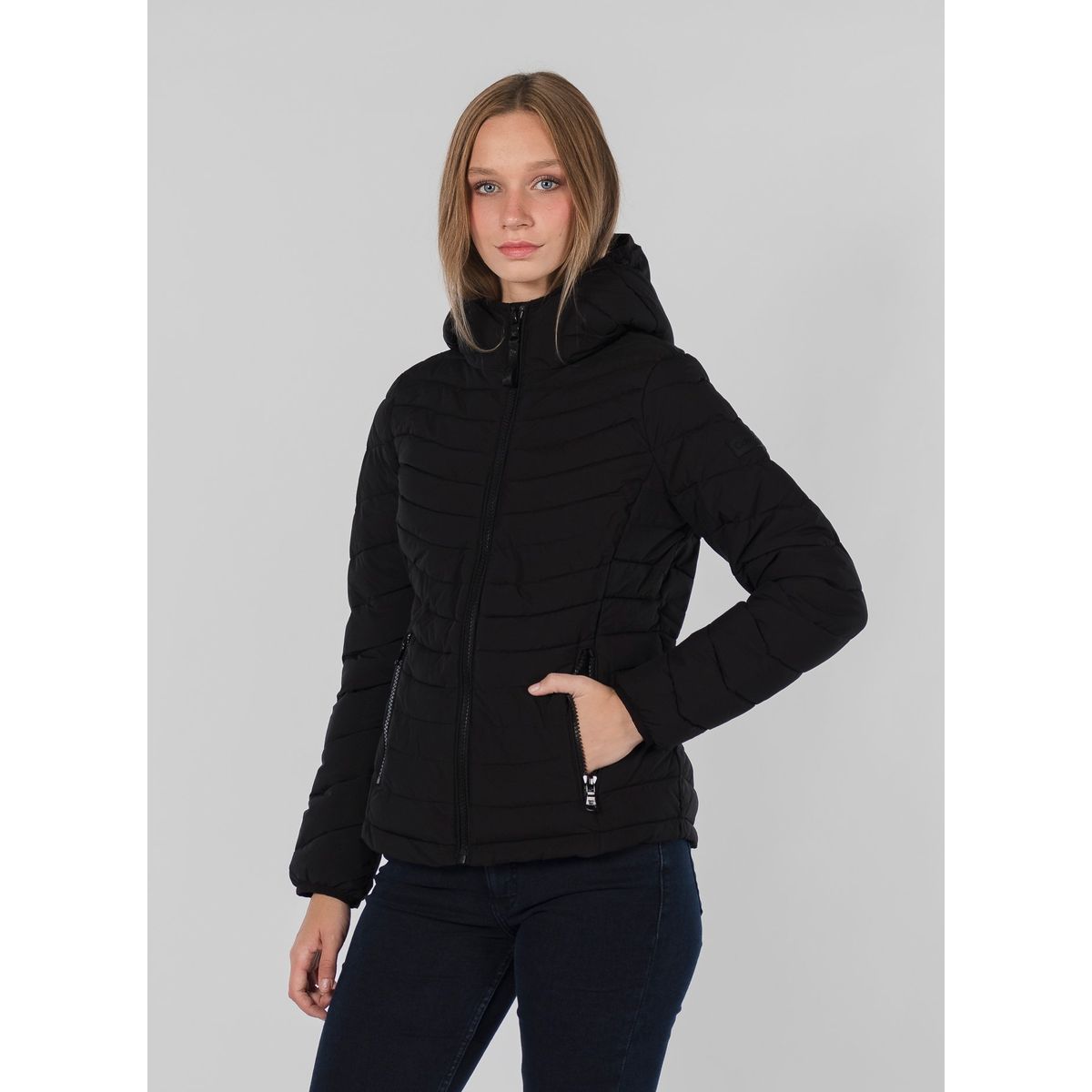 CALVIN KLEIN - Chaqueta negra acolchada stretch Calvin Klein