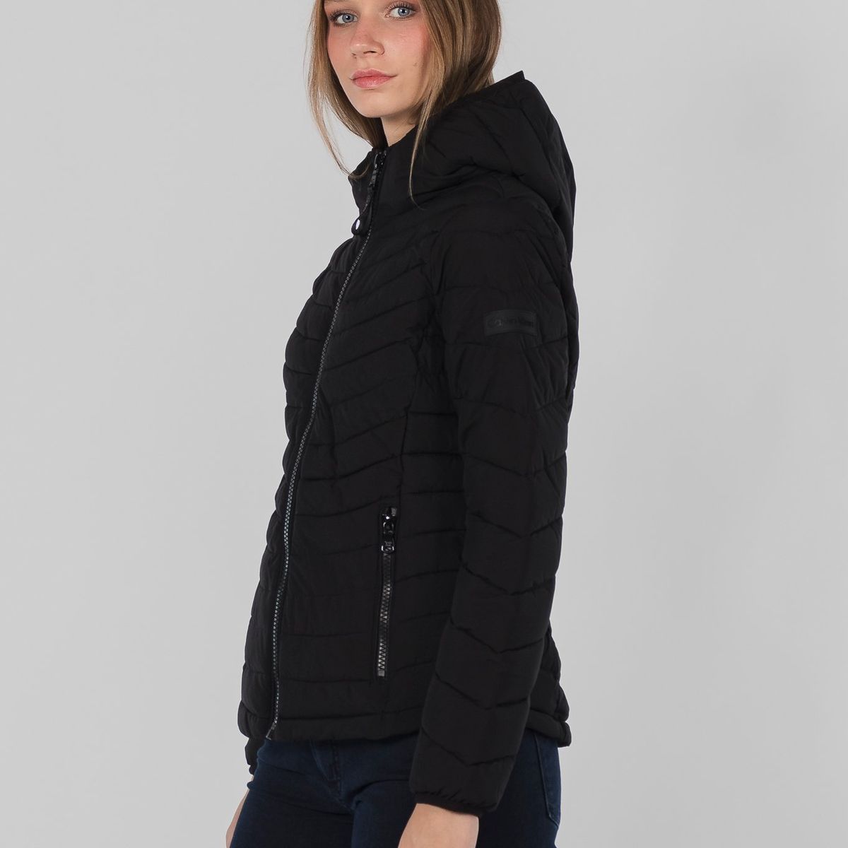 CALVIN KLEIN - Chaqueta negra acolchada stretch Calvin Klein