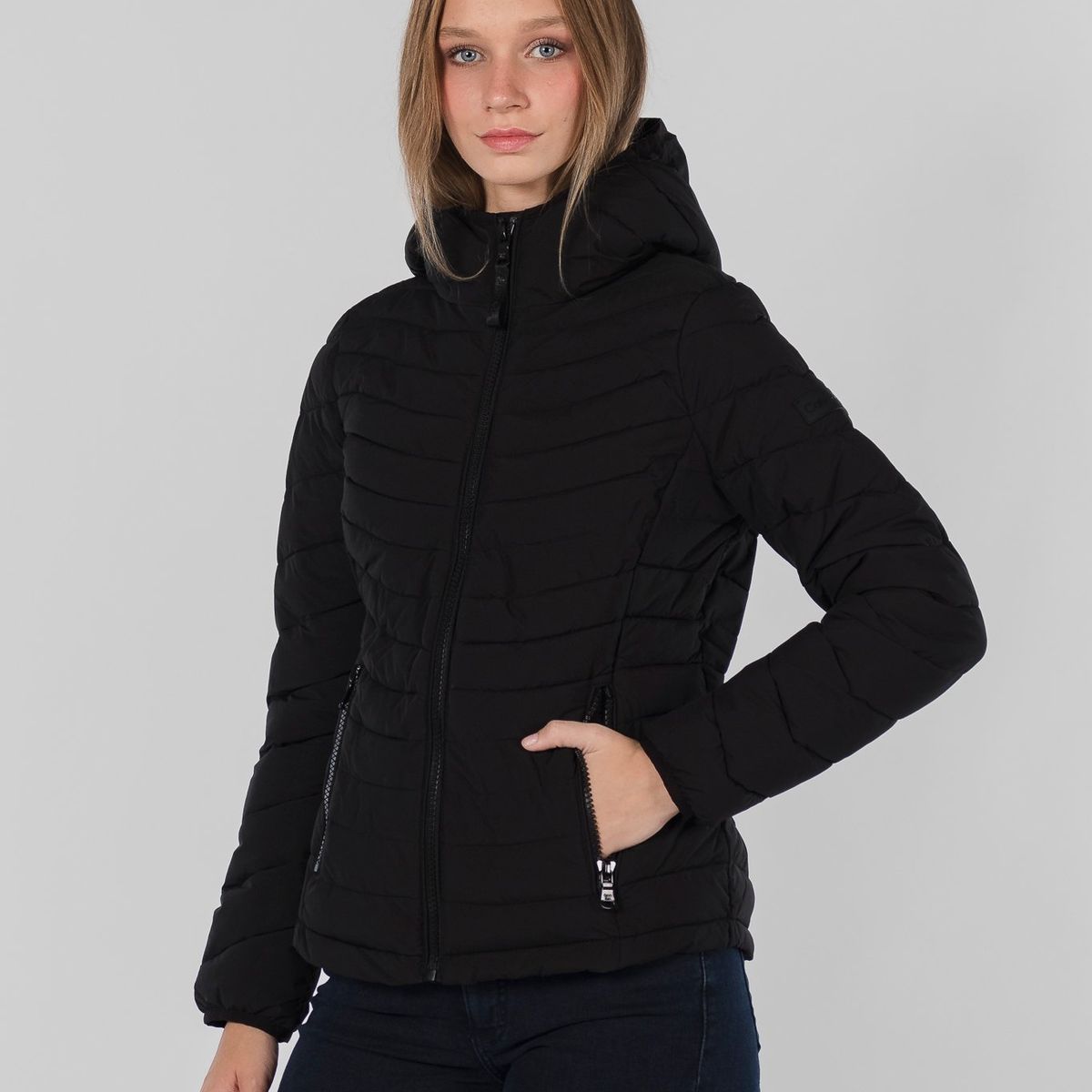 CALVIN KLEIN - Chaqueta negra acolchada stretch Calvin Klein