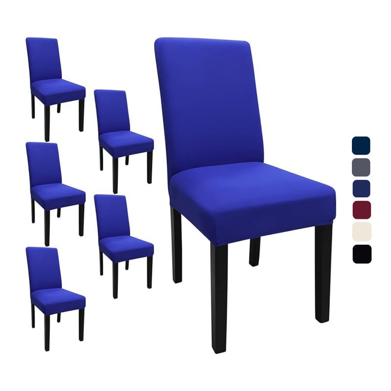 KARYTEX - Funda Protector Silla Comedor Elástico Completo Azul Rey x6 Puestos