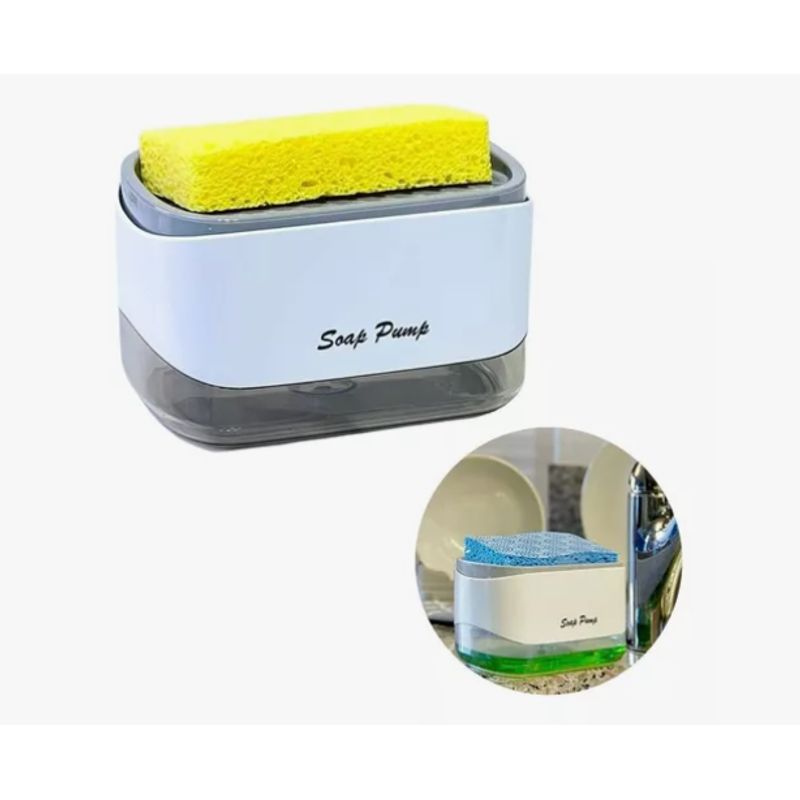 SOAP MAGIC - Dispensador de Jabón Líquido Lavaloza con Esponja Lujo