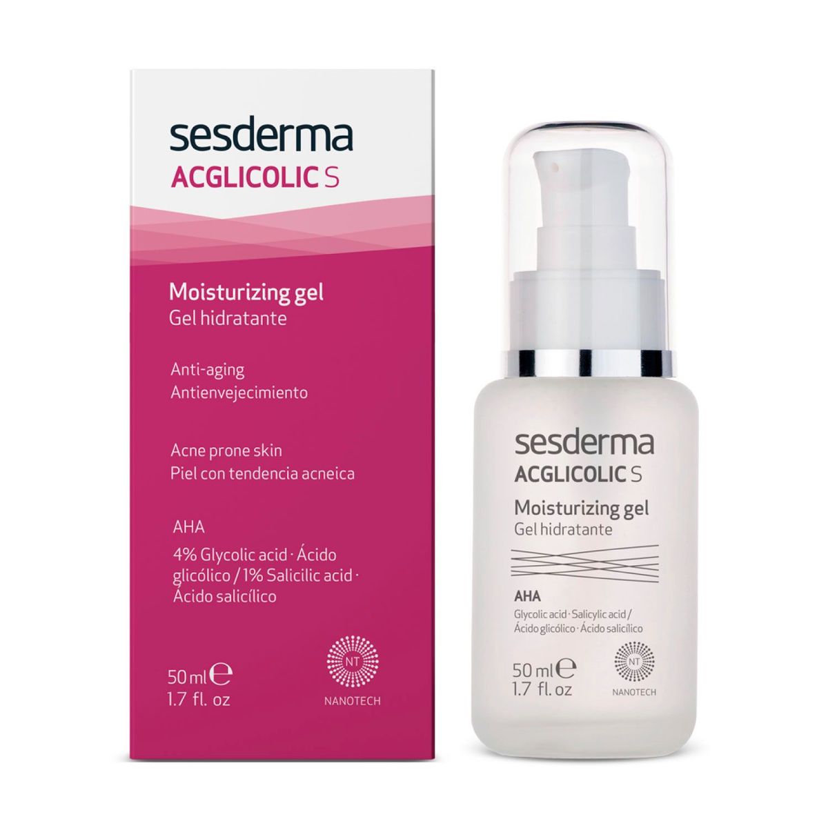 SESDERMA - Tratamiento de acné Acglicolic S Gel Hidratante Sesderma para Todo tipo de piel 50 ml