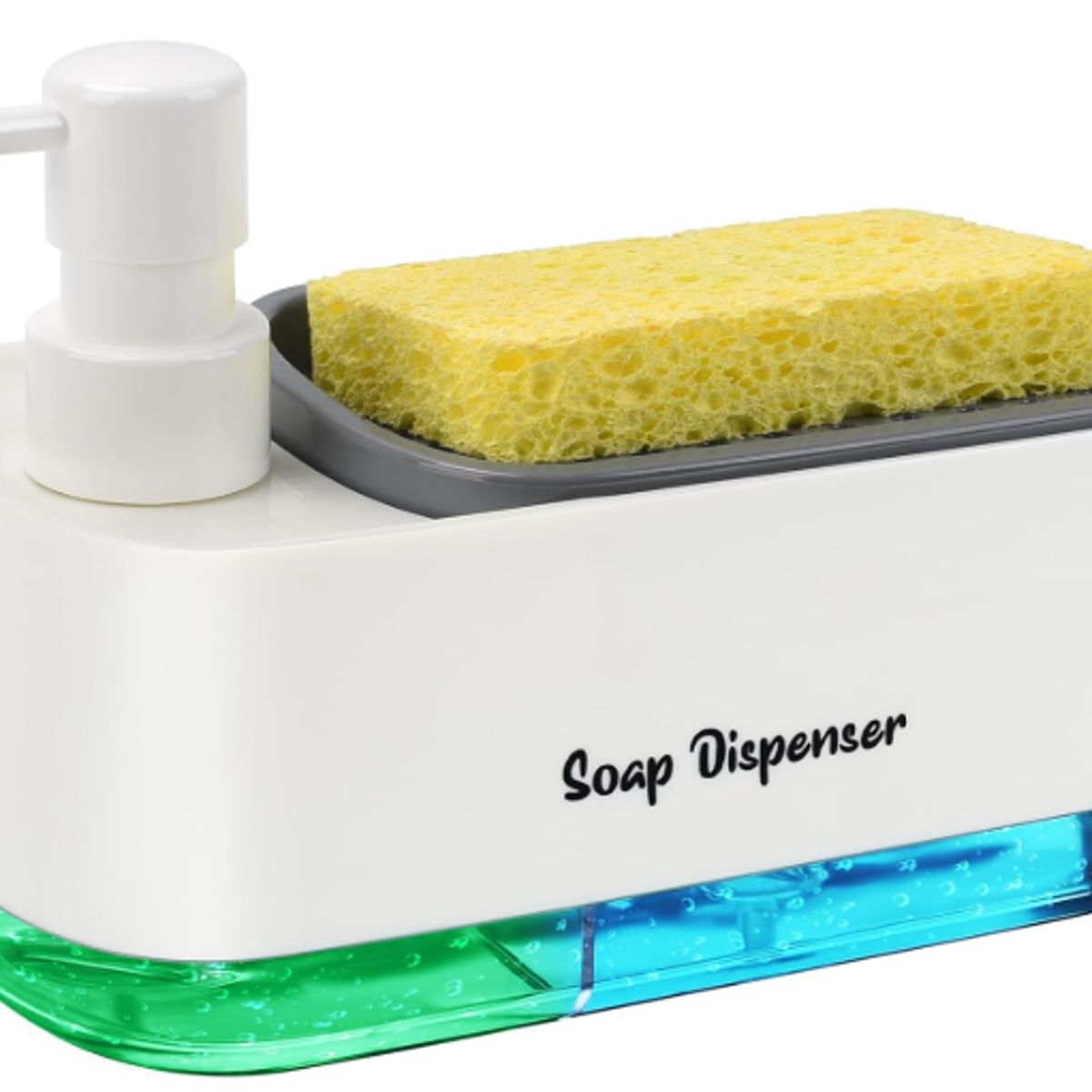SOAP MAGIC - Dispensador de Jabón Líquido Lavaloza con Esponja Doble