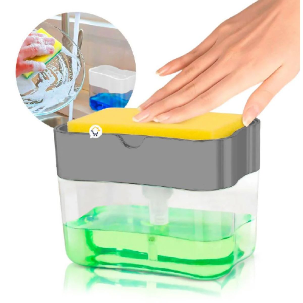 SOAP MAGIC - Dispensador de Jabón Líquido Lavaloza con Esponja